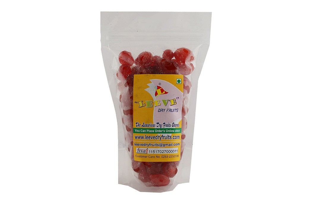 Leeve Dry fruits Whole Red Cherries Glazed Karonada   Pack  200 grams